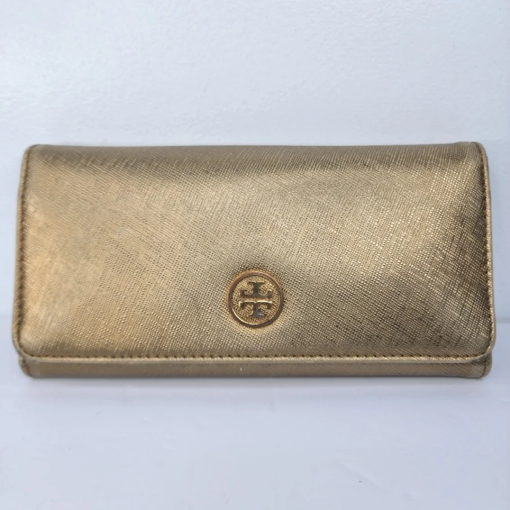 TORY BURCH Robinson Envelope Continental. Gold.